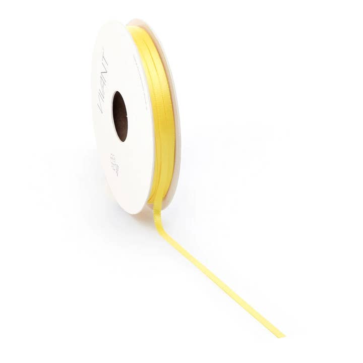 Nastro di raso giallo brillante 25mm - 3/6/10/15/25/38mm 50 metri per la vendita all'ingrosso da parte di kadopapier.net