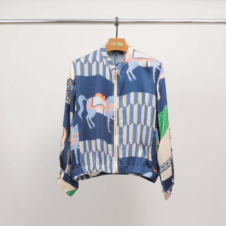 Cecile Wang - Wholesale Jacket - Women's - Horse print jacket in silk viscose KD8772VS-2