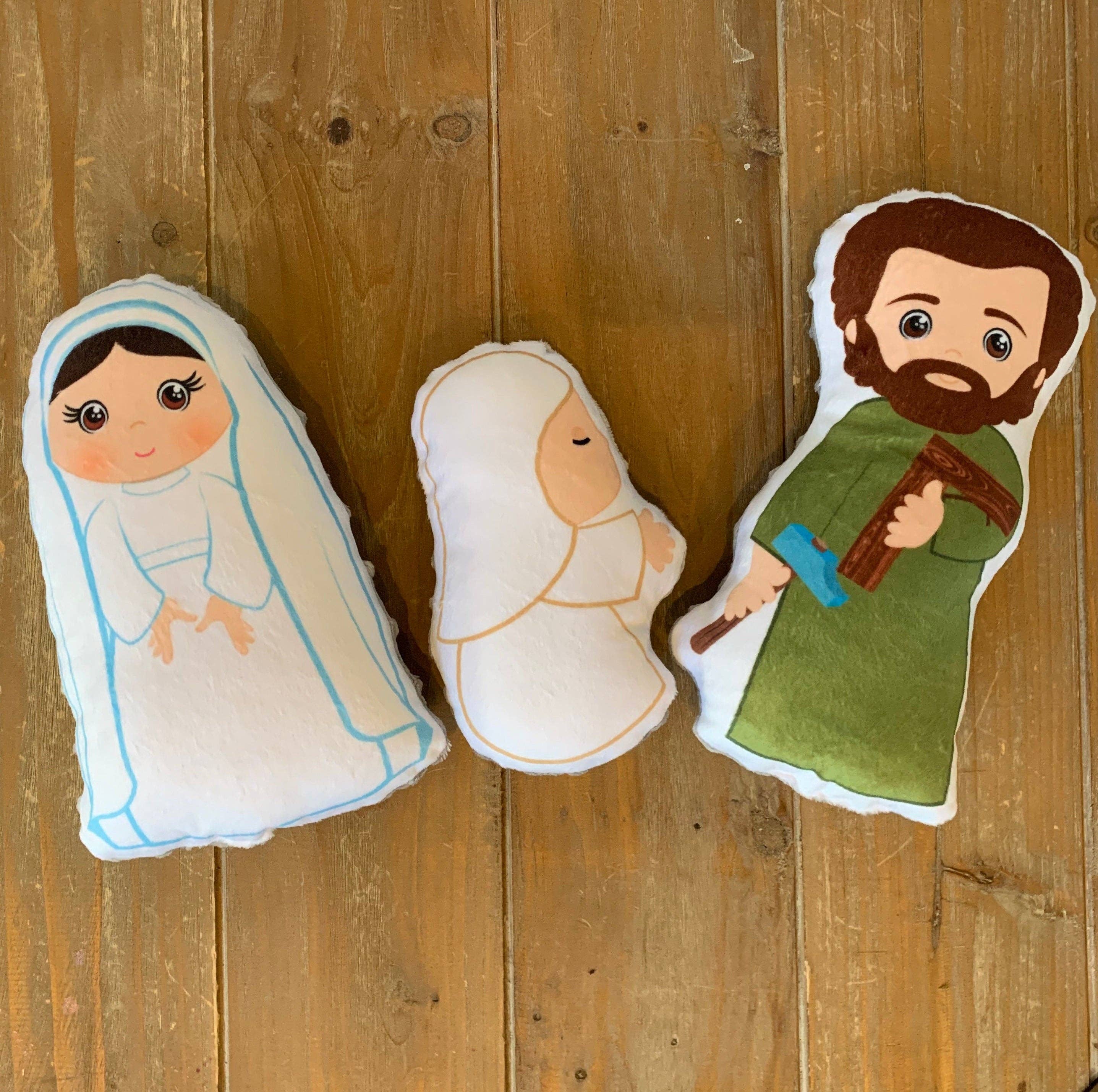 Meyer Market Designs - Wholesale Stuffed/Plush Toy - Kids & Baby - Set of 3 Holy Family Stuffed Dolls. Joseph, Mary and Baby Jesus Gift. Christmas Gift. Baptism. Catholic Baby Gift. Stuffed Nativity.3