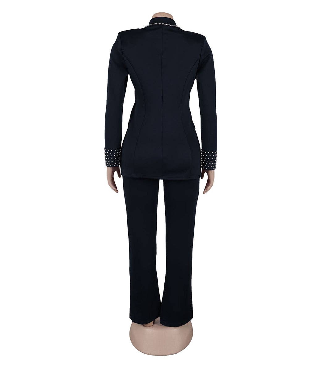 Aria Romance - Wholesale Suit Pants - Women's - Slim Fit Long Sleeve Two-Piece Set3