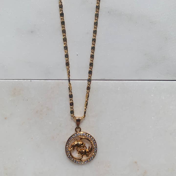 Zodiac Pisces Necklace for wholesale by House of Au.ORA