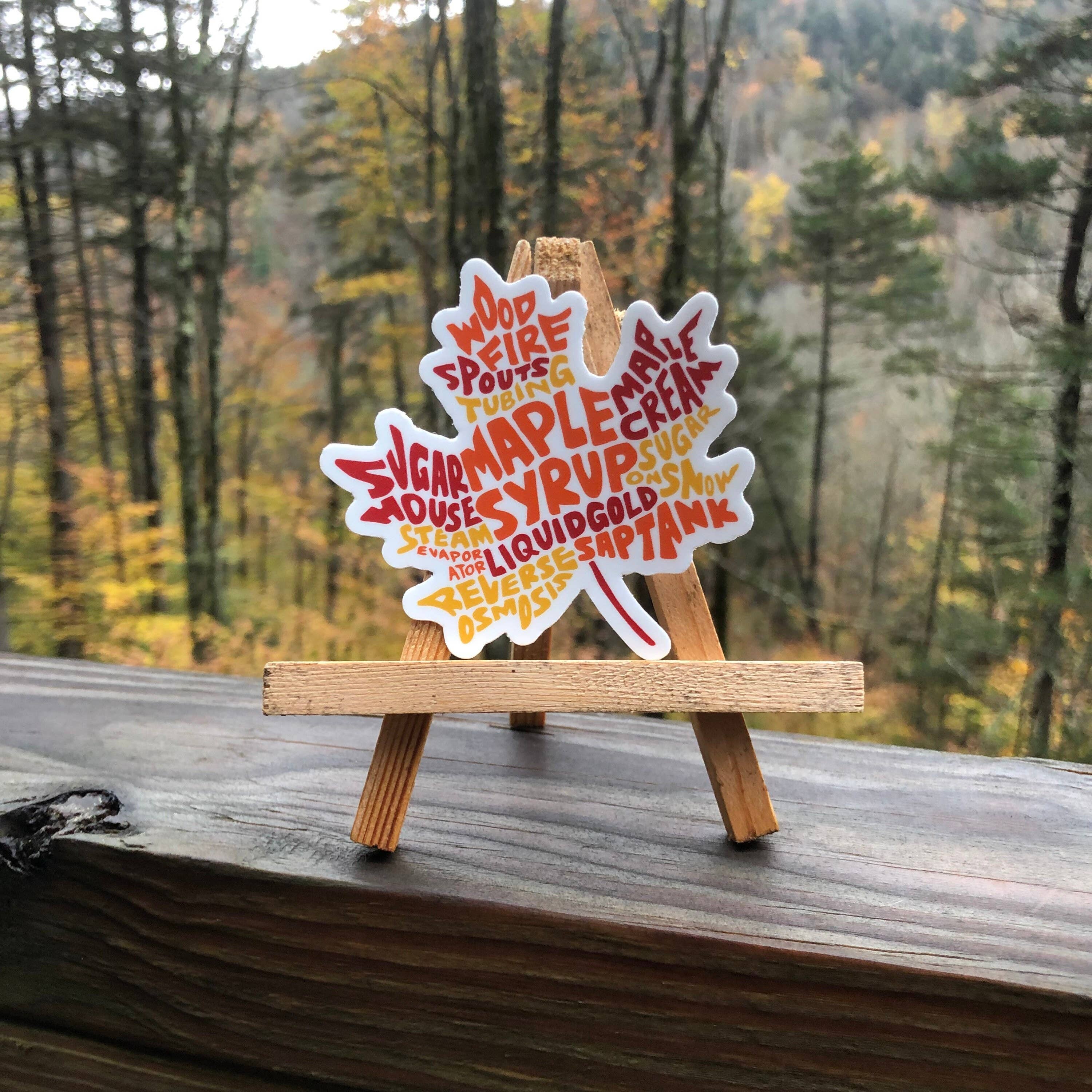 Wander On Words - Wholesale Sticker - Hand-Lettered Maple Syrup Leaf Sticker3