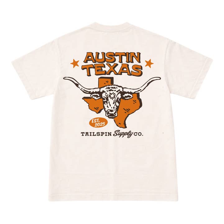 (Vorbestellung) Austin Texas Longhorn T-Shirt für den Großhandel von Tailspin Supply Co.