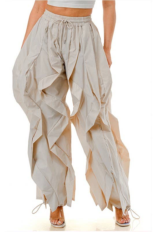 Beige High-waisted, wide-leg pants for wholesale on Faire0