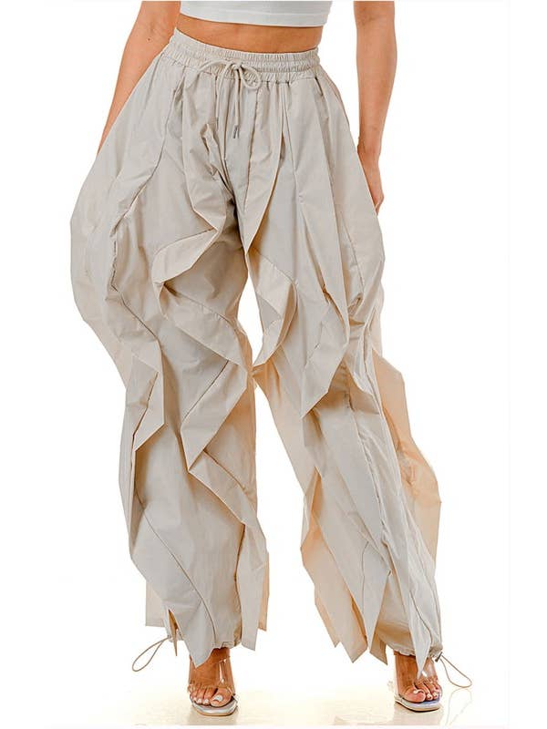 Beige High-waisted, wide-leg pants for wholesale on Faire