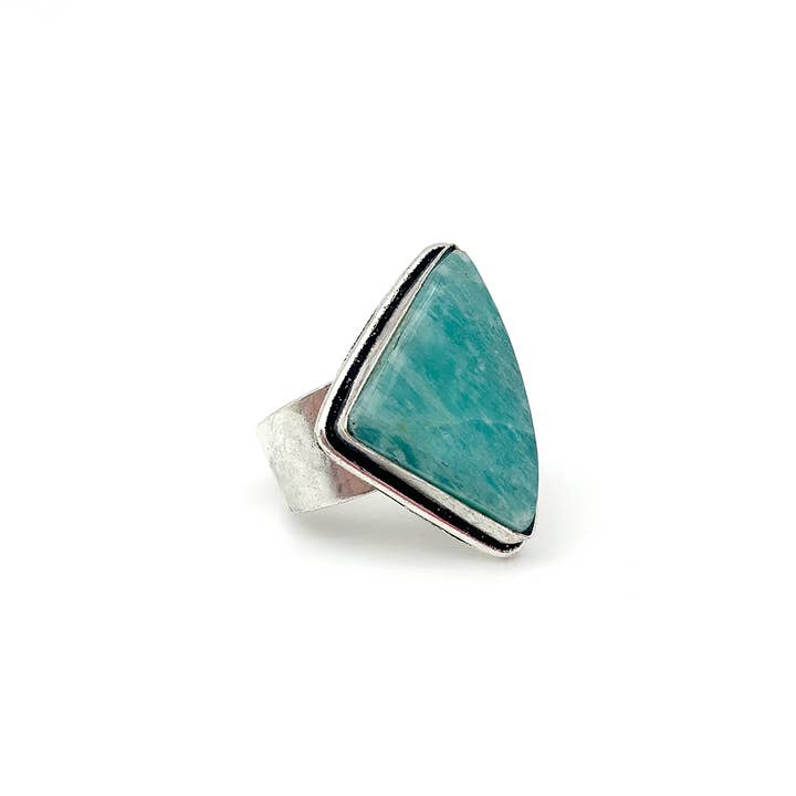 Anju Jewelry - Wholesale Cocktail/Statement Ring - Kashi Semiprecious Large Stone Ring - Amazonite