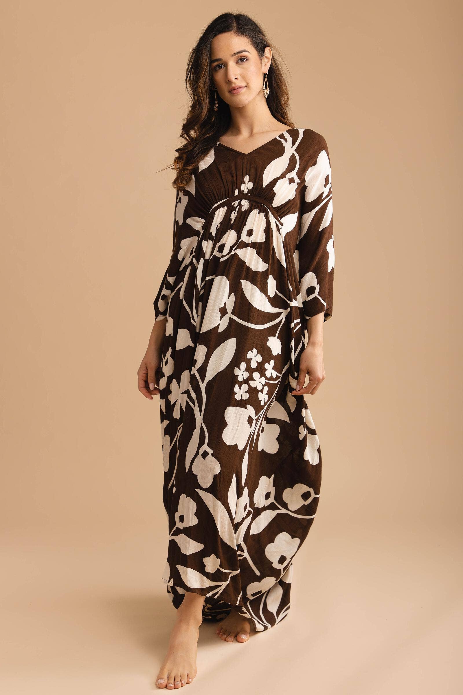 SAACHI - Wholesale Kaftan - Women's - Bold Floral Kaftan Maxi5