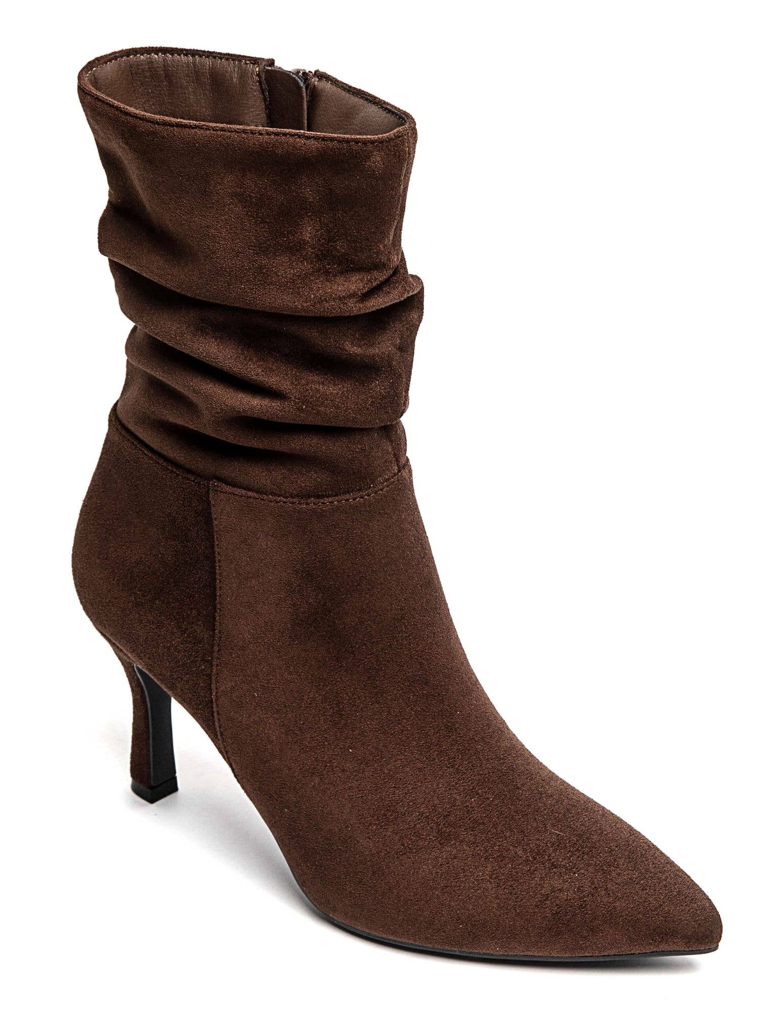 No Doubt Shoes - Venta al por mayor Botines - Mujer - BOTINES DE TACÓN MEDIO EN PUNTA CON FRUNCIDO EN LA PANTORRILLA6