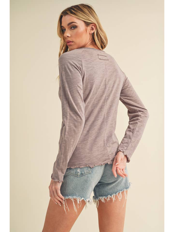 AEMI + CO - Wholesale T-Shirt - Women's - 8288DN Gwen Baby Long Sleeve Top44