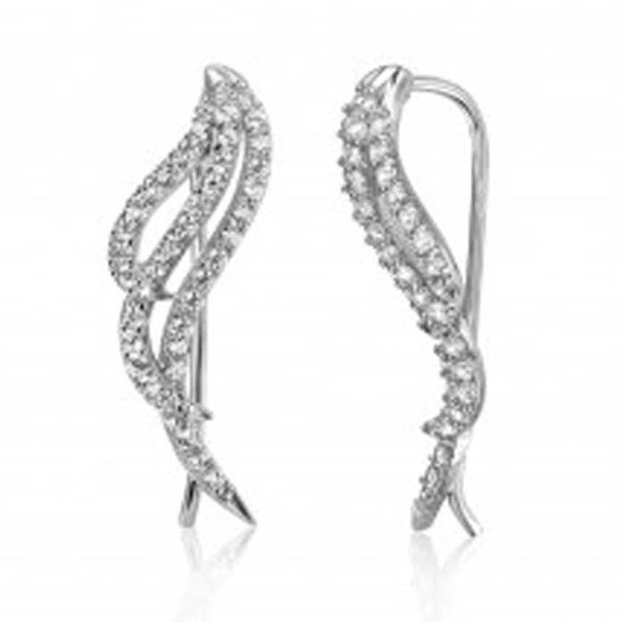 Boucles d'oreilles Wing Climber argent pour la vente par Adornia