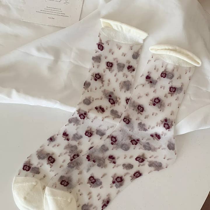 🧦🌸 Calcetines Medias con estampado floral elegante ✨ para venta al por mayor de Marc JoJo