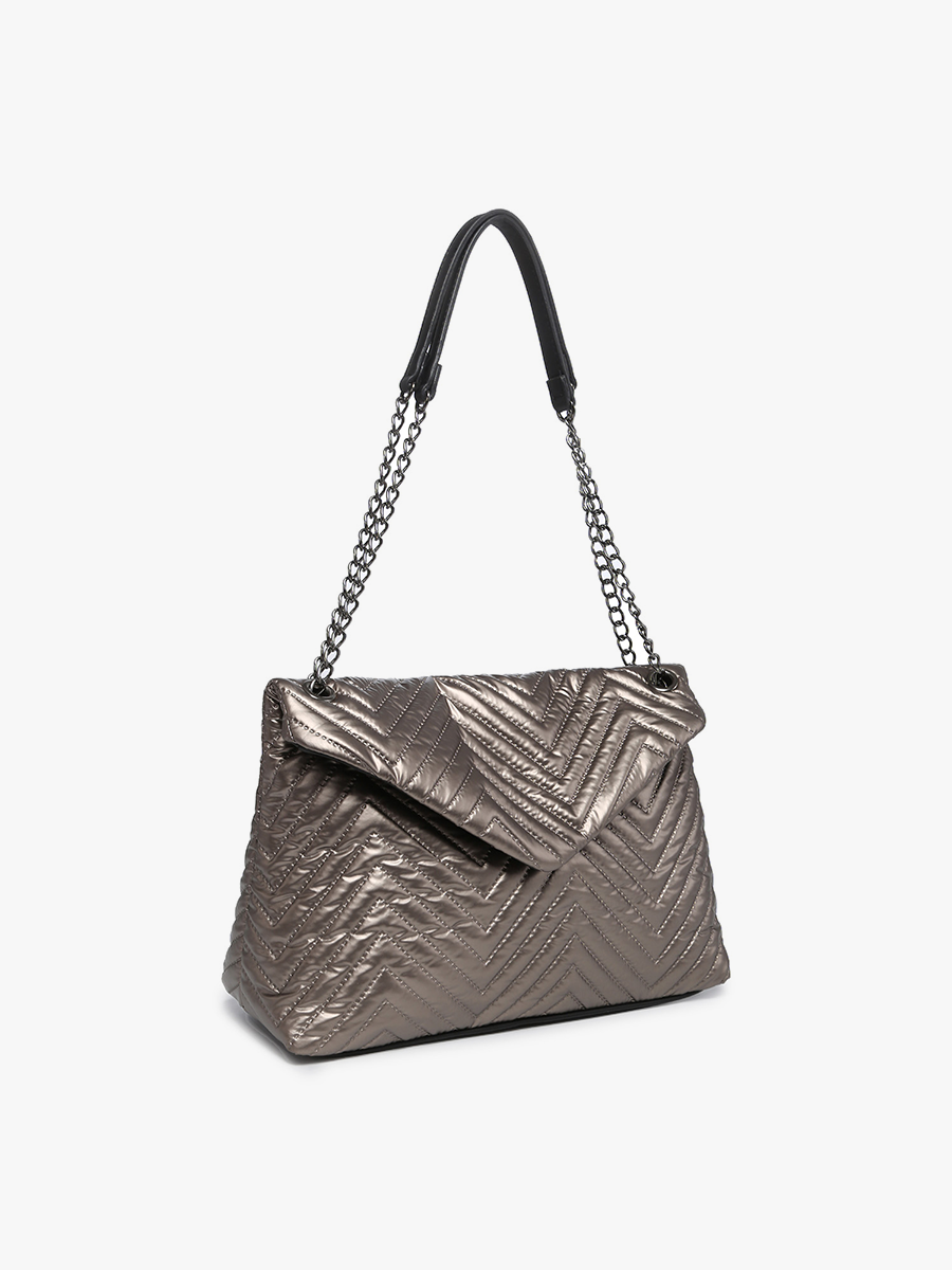 Jen & Co. - Wholesale Crossbody Bag - Women's - M2186CHV Stelle Nylon Puffer Crossbody w/ Chain Strap1