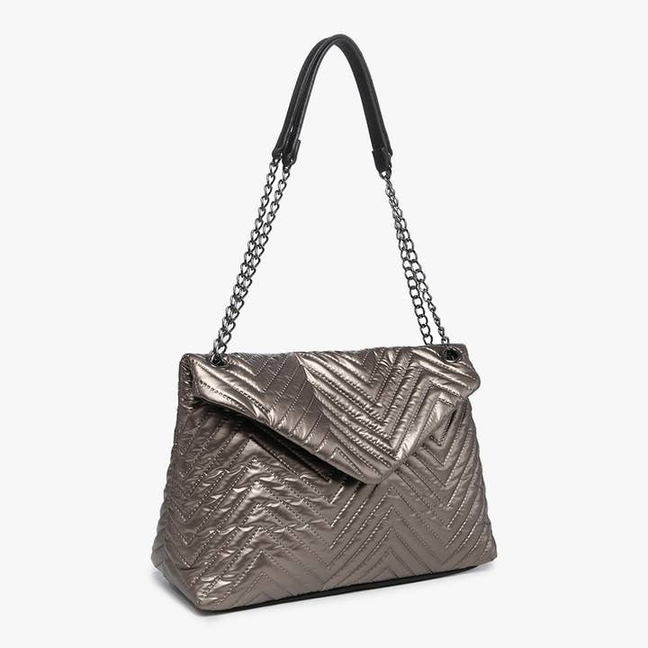 Jen & Co. - Wholesale Crossbody Bag - Women's - M2186CHV Stelle Nylon Puffer Crossbody w/ Chain Strap1