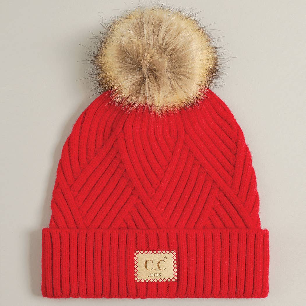 Fashion City - Vendita all'ingrosso Berretto - Bambini - Cappello Beanie per bambini con motivo a croce11