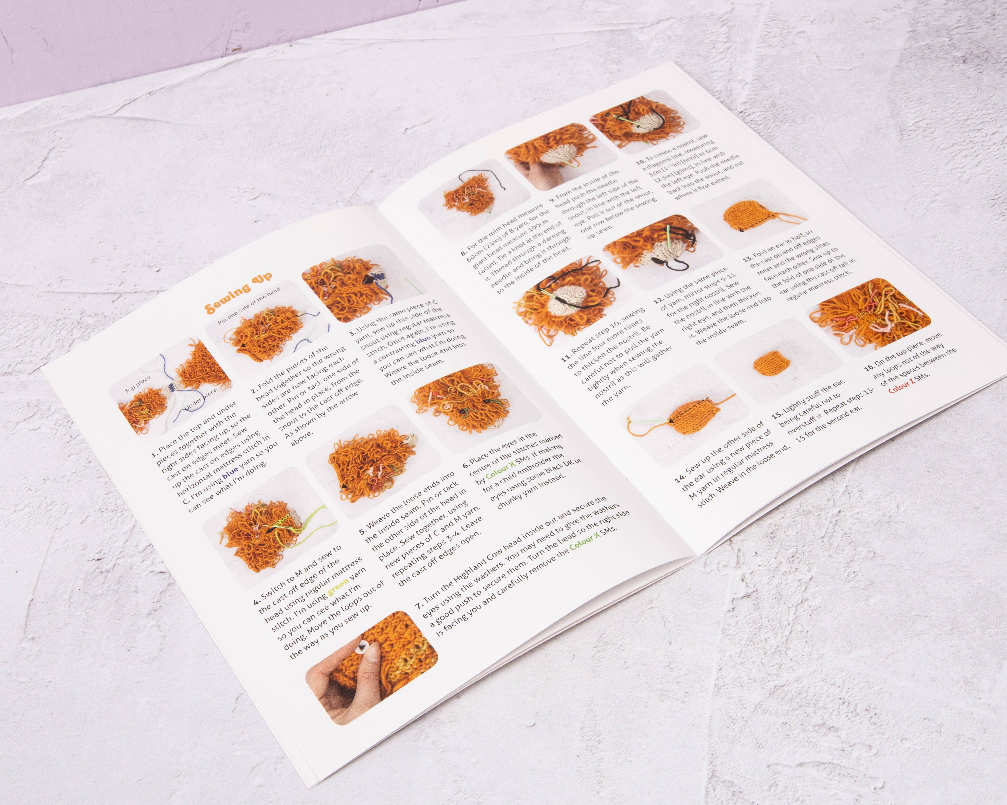 Sincerely Louise - Wholesale DIY Craft Kit - Mini Highland Cow Head Knitting Kit5