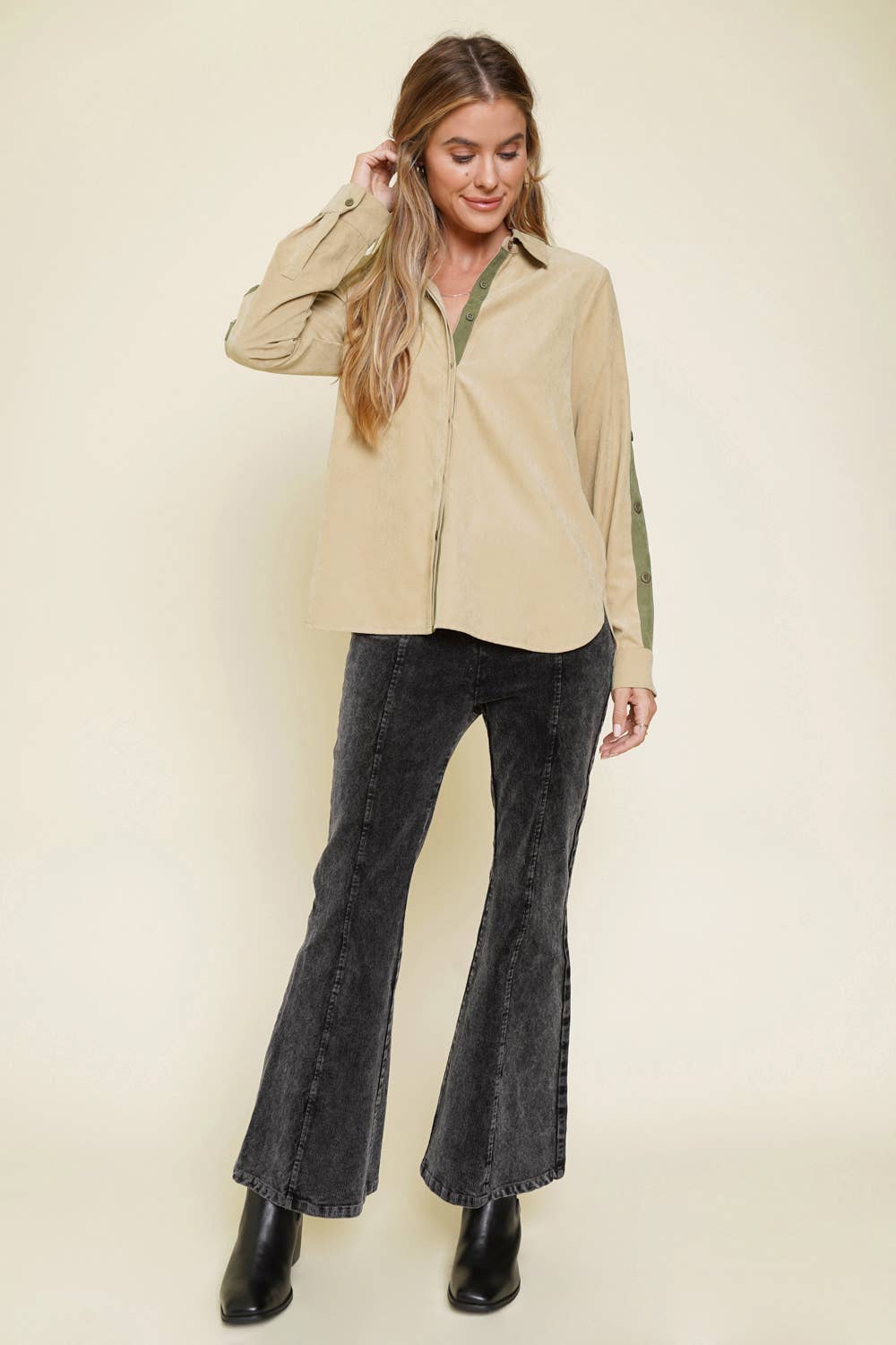 Mystree – Großhandel Hemd mit Button-down-Kragen – Damen – 20731 Kontrast-Shirt4