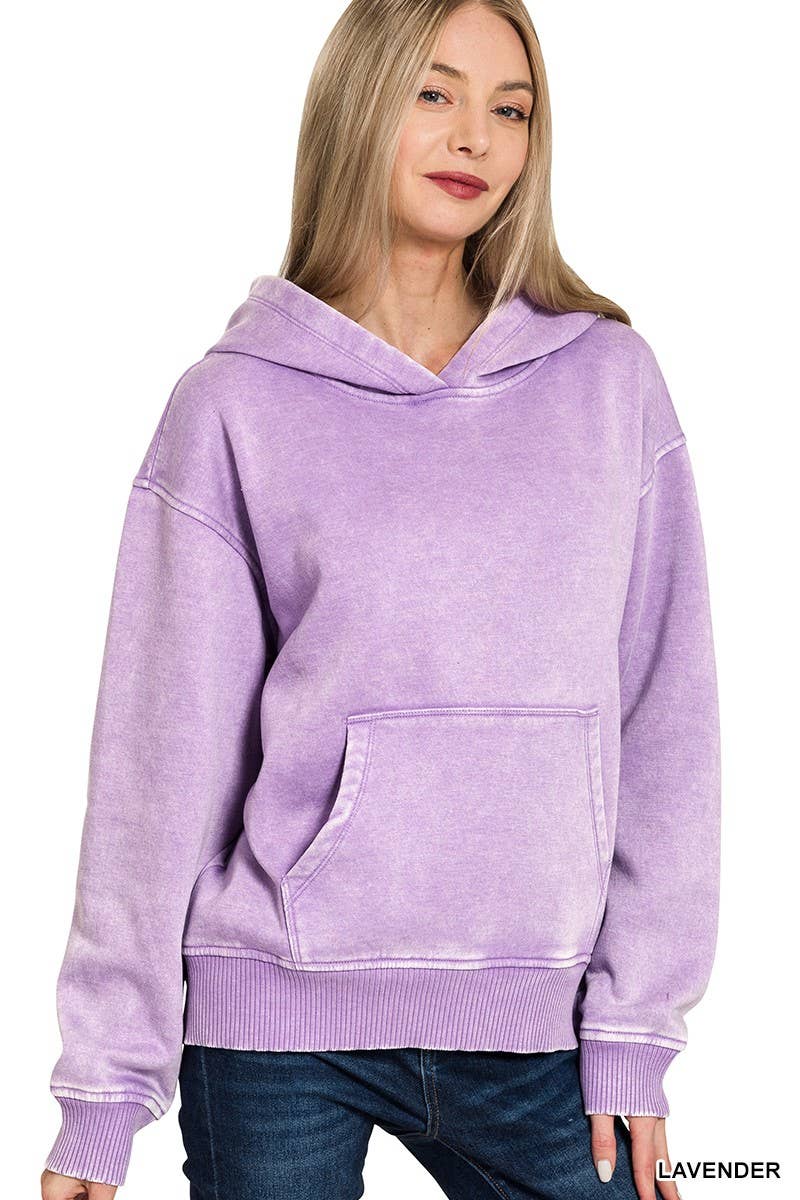 Vanilla Monkey – Hoodie – Mulher por atacado – Moletom com capuz de bolso canguru com lavagem ácido de lã7