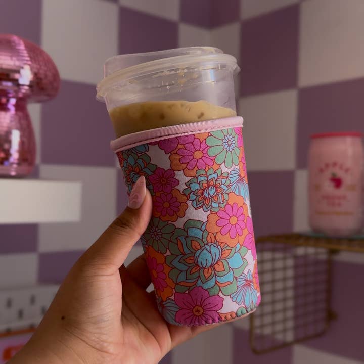 Seven hearts shop - Wholesale Drink Huggers & Koozies - Flower coffee sleeve, iced coffee Koozie