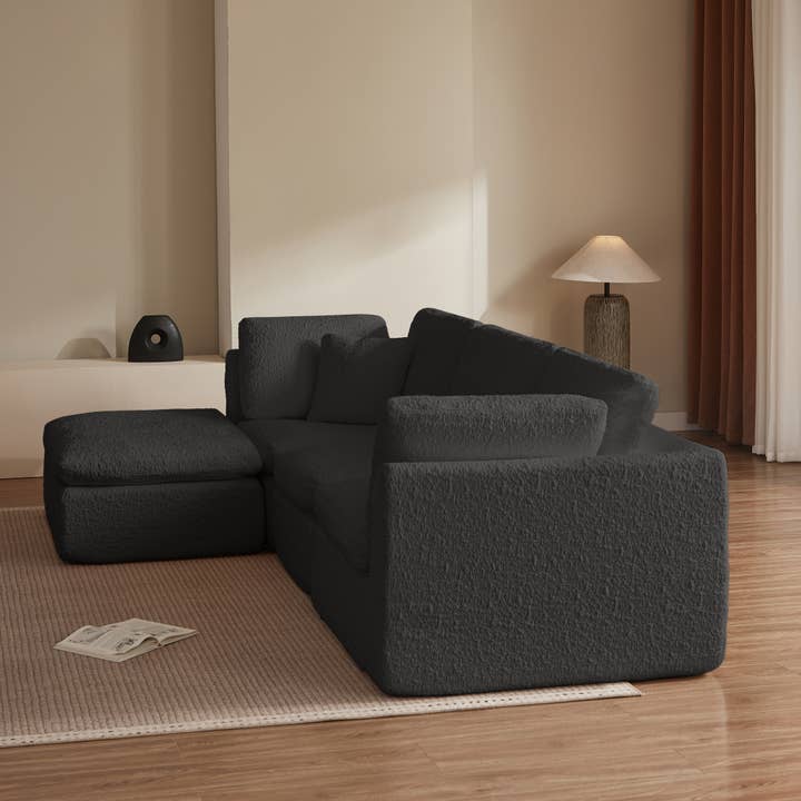 HOMYCASA DESIGN INC - Wholesale Sofa - 110In L-Shaped Modular Cloud Sectional Sofa Chenille Gray12