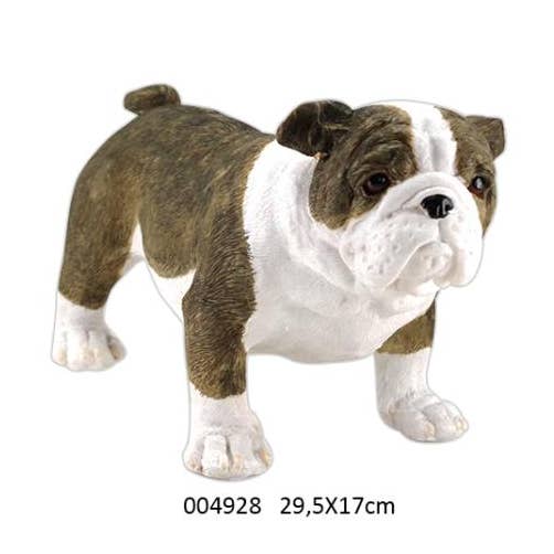 Bulldog em pé Castanho/Branco 'Bully' 29,5 X 14 X 17 cm por atacado de Faye