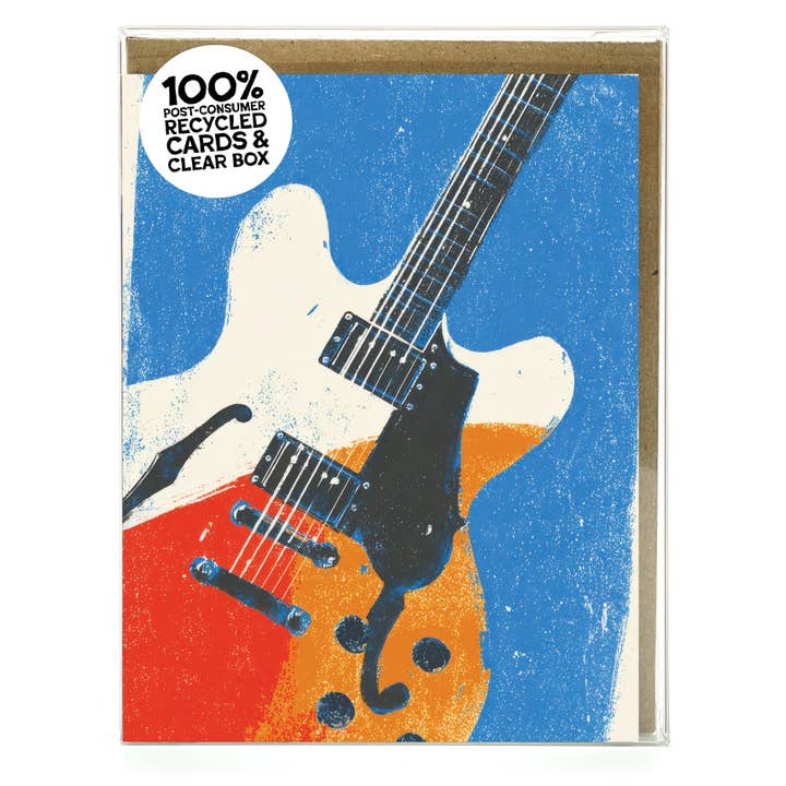 Groovy Guitar – Recycled Boxed Notecard Set for Guitar Players for wholesale by Scarecrow & Nut Tree