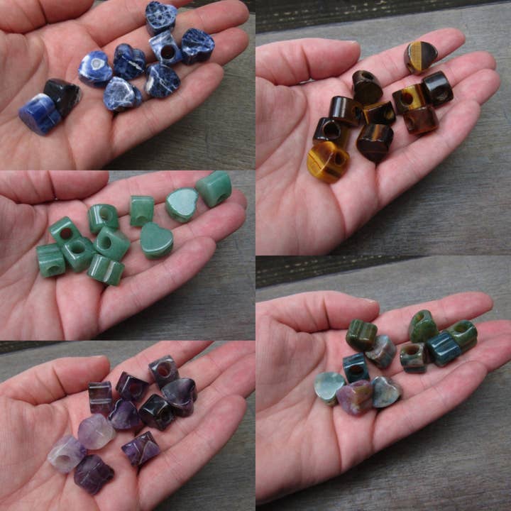 Keystone Crystals – Engroshandel Perler – Ædelstenshjerteperle 14mm med stort hul – Smykkefremstilling