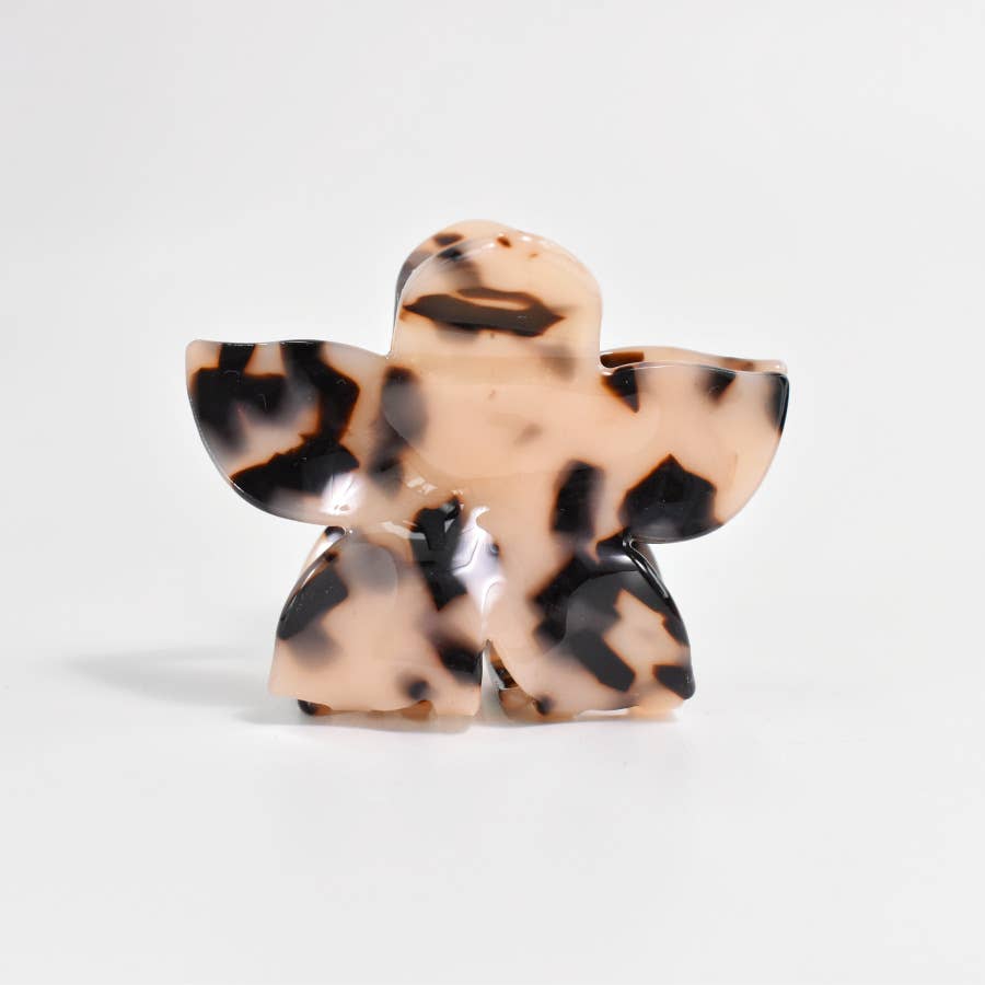 SoapElenGlen - Wholesale Hair Clip - Women's - Tortoise & Marbled Plumeria Flower Acetate Hair Claw Clip1