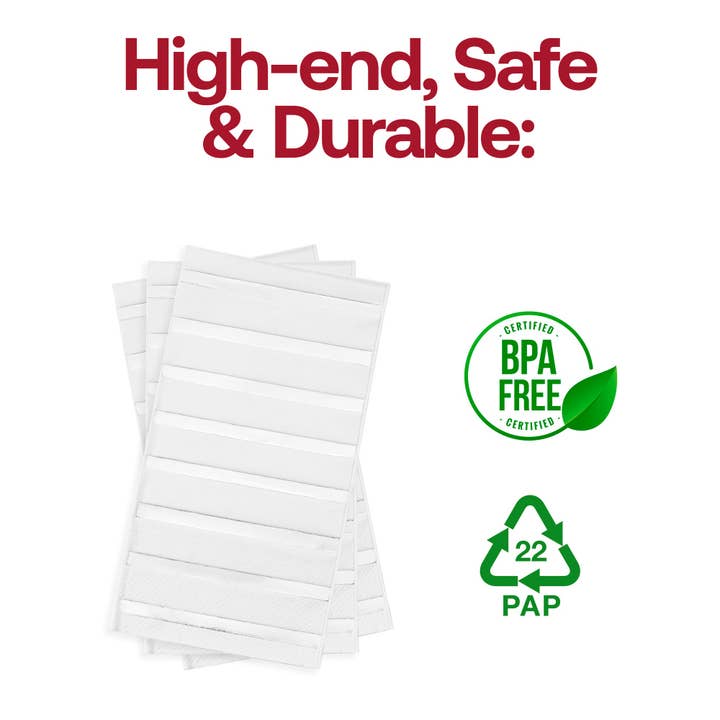 Smarty had a Party - Wholesale Disposable Napkin - White with Silver Stripes Paper Dinner Napkins - 600 pcs4