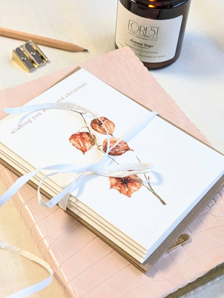 Art print lantern postcard | handmade | bio top paper for wholesale by ArtworkByMadelon