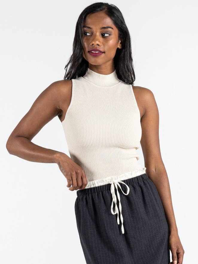 Top con scollo a lupetto a costine ottomane S/Less - CET3607 per la vendita all'ingrosso da parte di C'est Moi Clothing Co