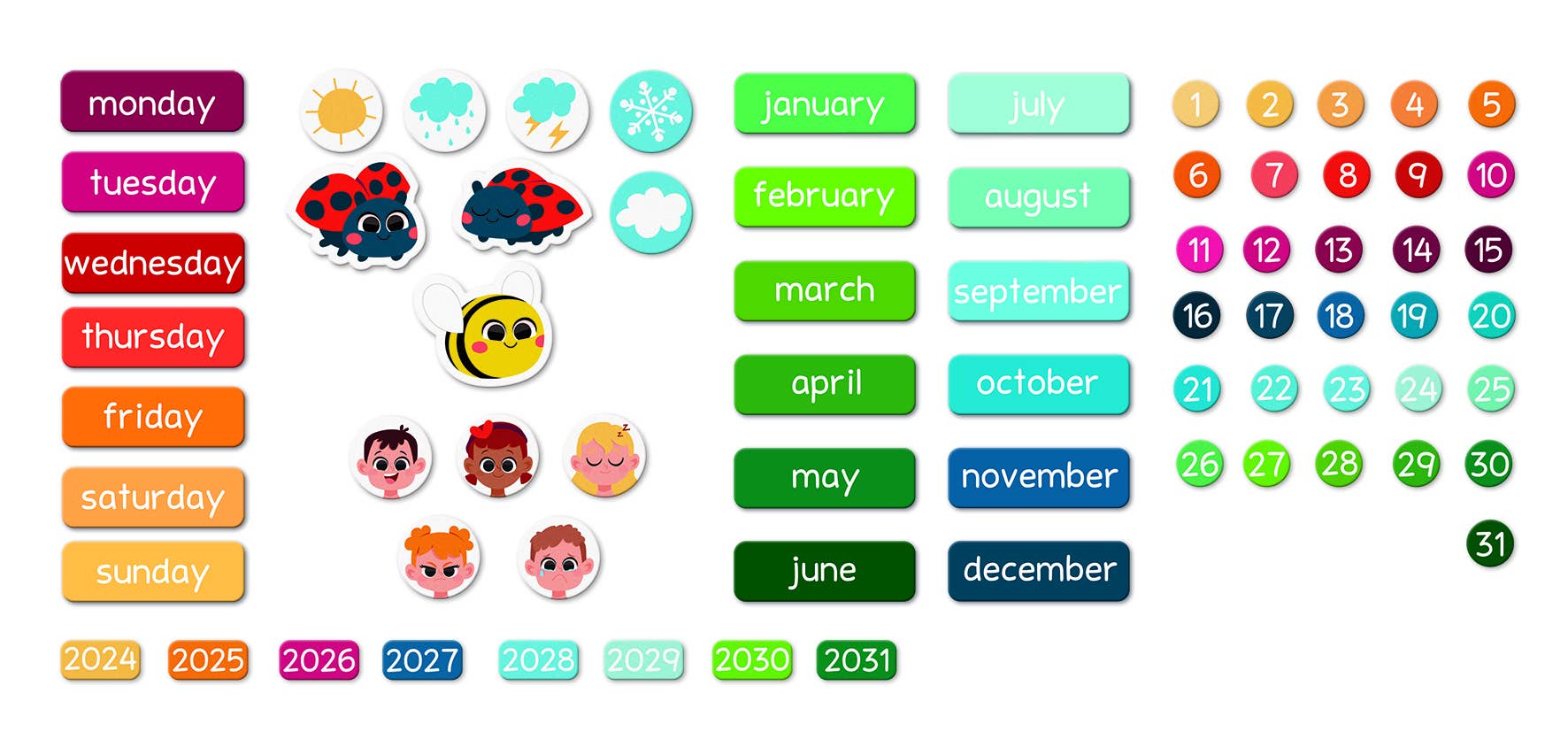 Janod - Wholesale Calendar - Kids & Baby - MAGNETIC CALENDAR1