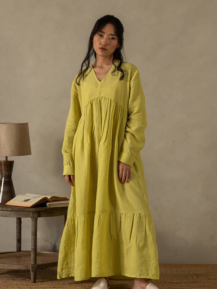 Robe longue Linen Harbor pour la vente par Live Linen