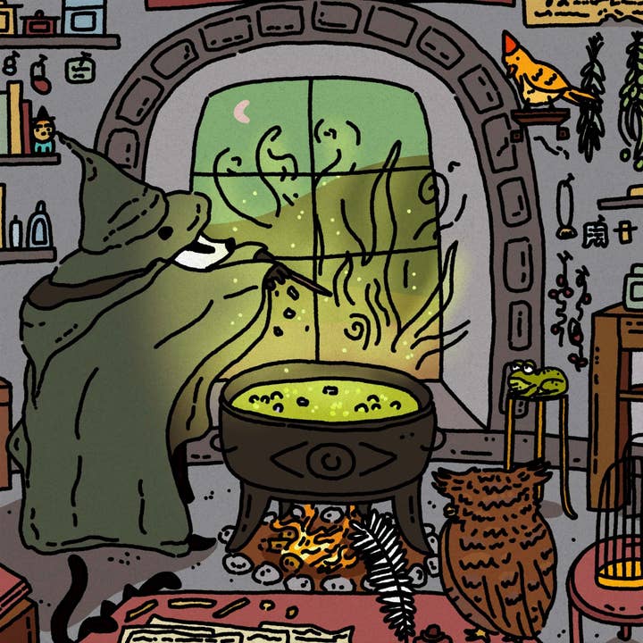 Badger the Wizard Original Print for wholesale by Kristen Vaughn