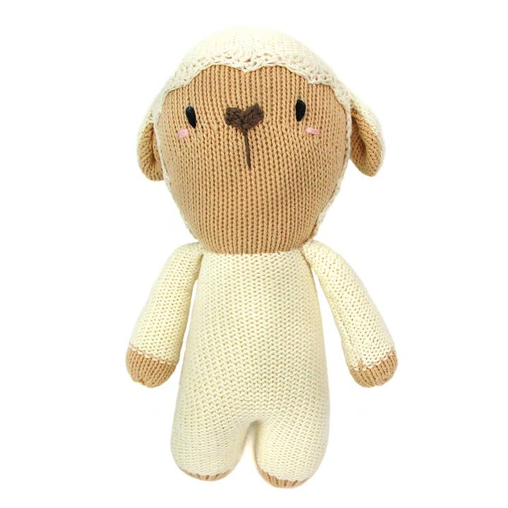 Hand Crochet Stuff Toy, Knitted Barbra the Cream Sheep for wholesale by Paul and Lucy