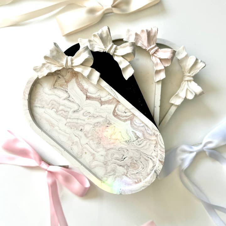 Bow Oval Tray for wholesale by Chic Chaos Home