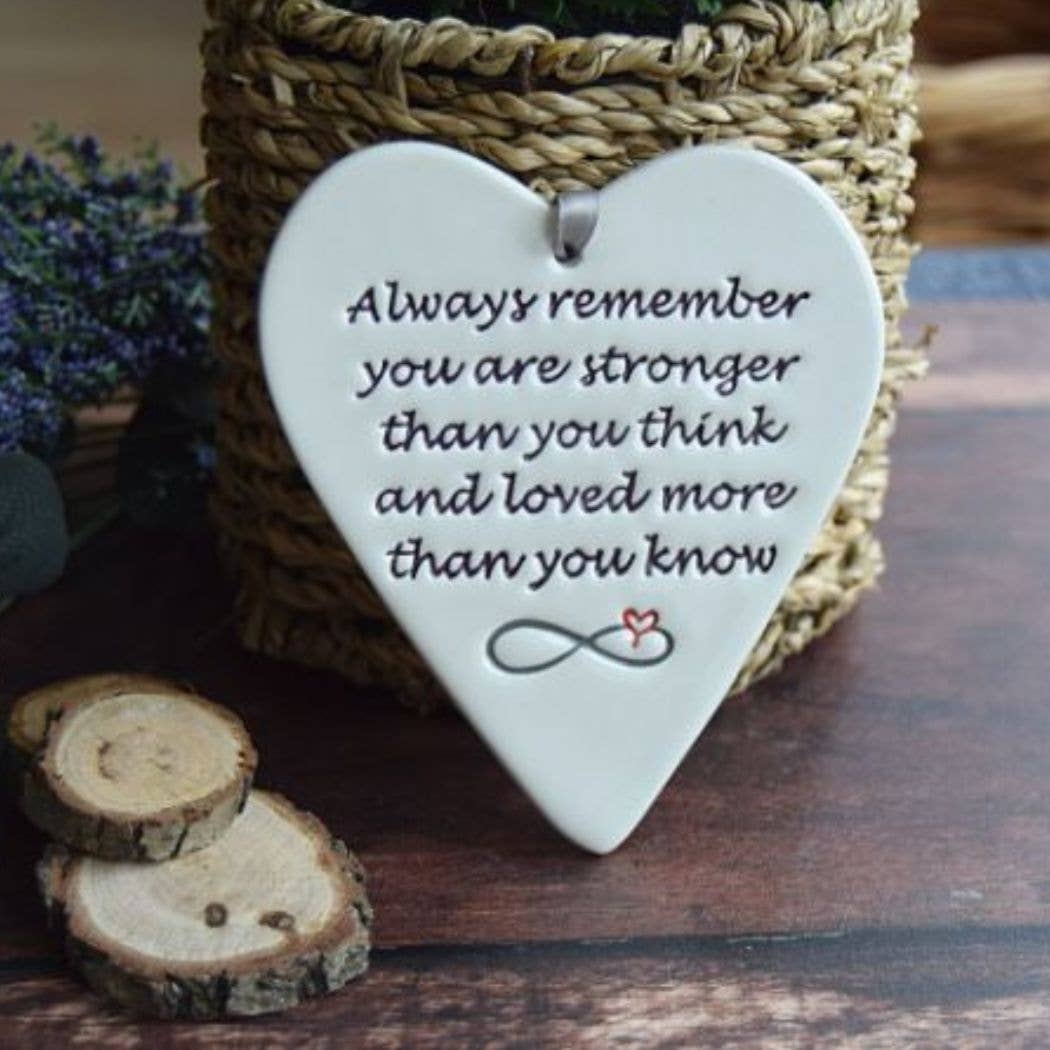 Broadlands Pottery - Wholesale Keepsake Coin/Token - Gifts - Always remember, stronger - Handmade ceramic heart2