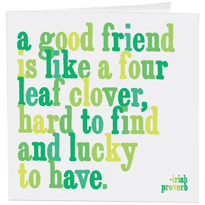 Cards - D217- Four Leaf Clover - Friendship - (Proverb) for wholesale by Quotable