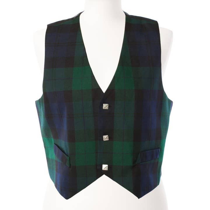 Gilet en tartan en polyviscose pour homme - 5 tartans - EN LIQUIDATION pour la vente par The Scotland Kilt Company