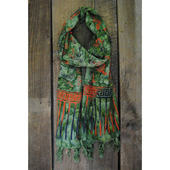 Nusantara Inc. - Wholesale Scarf - Women's - Rayon Batik Scarf - 98781 A-C (Knotted Fringe)17