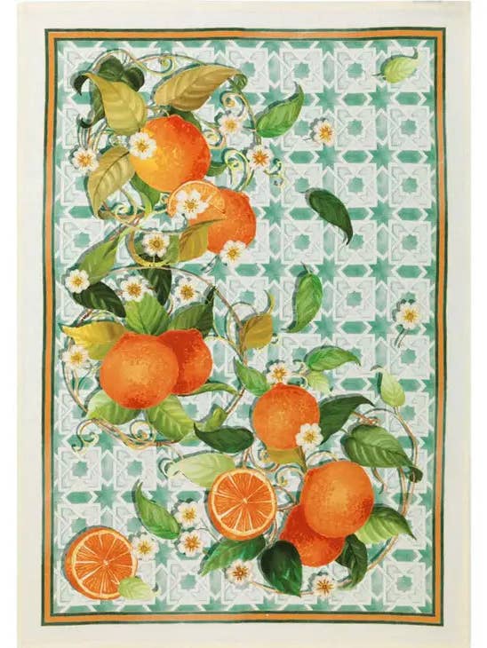 Italian Orange Linen Tea Towel - Made in Italy for wholesale by DMITRY Ties