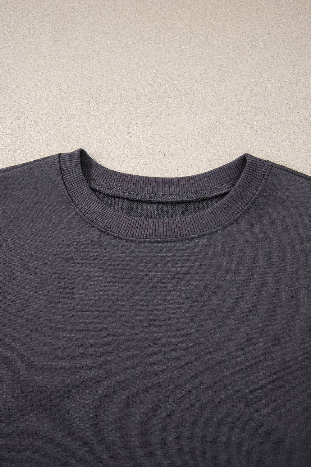 Dark Grey Varsity Striped Detail Drop Shoulder Oversized Sweatshirt for wholesale on Faire3