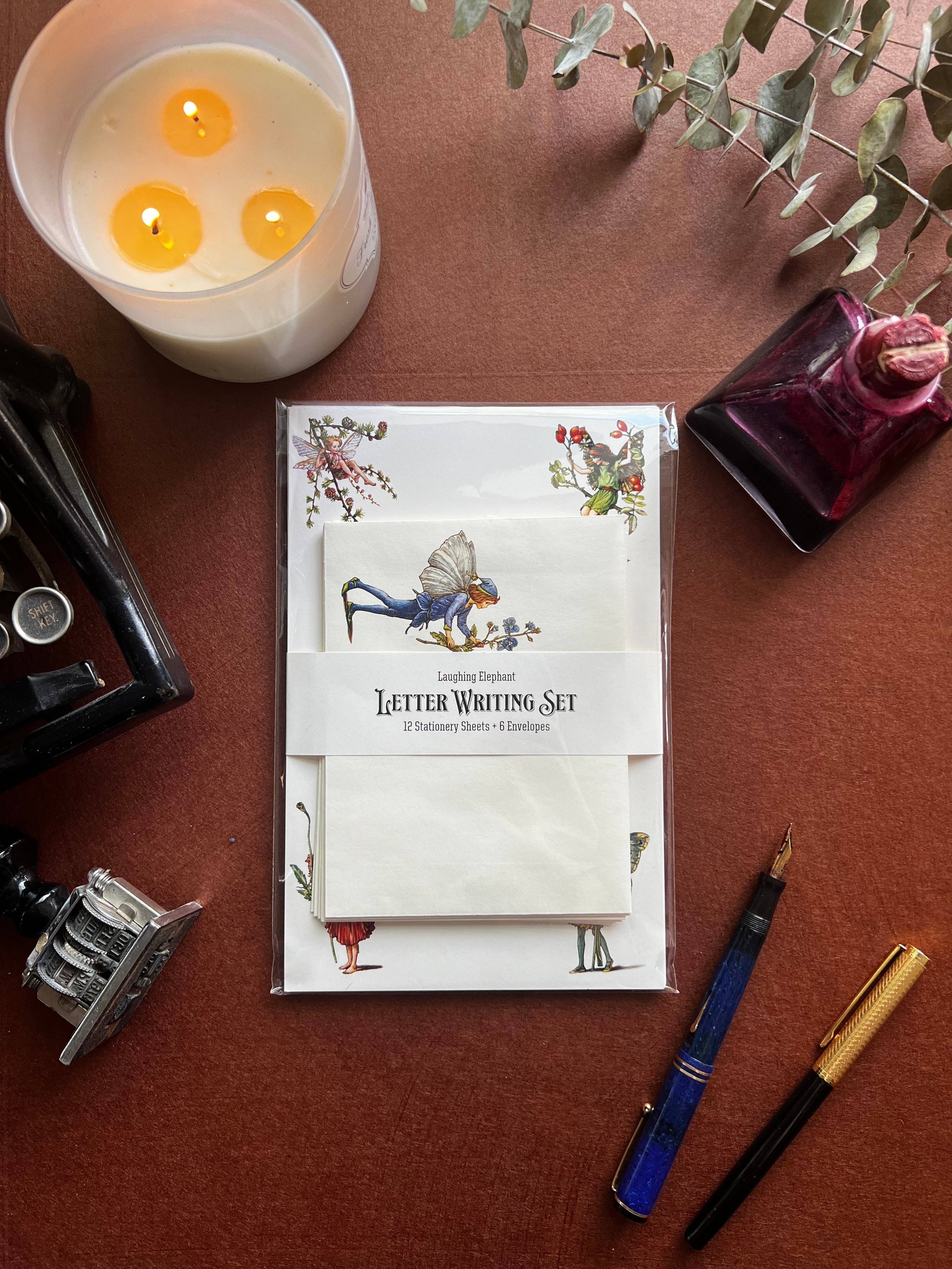 Laughing Elephant - Venta al por mayor Conjunto de papelería y tarjetas - Set de papelería para escribir cartas con hadas3