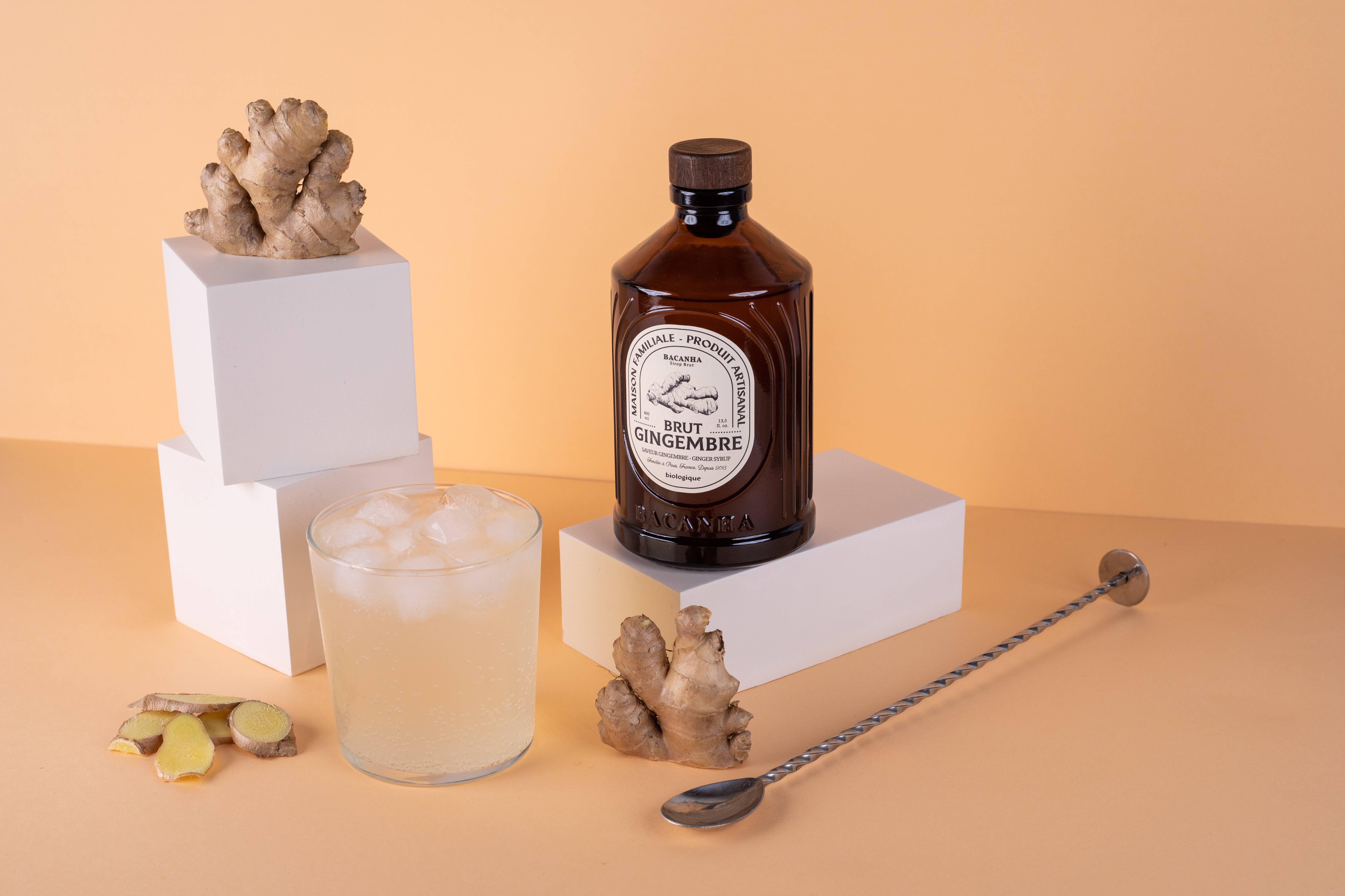 Bacanha USA - Wholesale Cocktail Mix/Syrup - Raw Ginger Syrup - Organic - 13,5 fl. oz.6