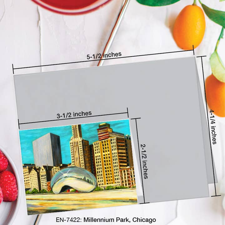 Printed Canvas - Wholesale Everyday Greeting Card - Millennium Park, Chicago, Greeting Card (7422A)
