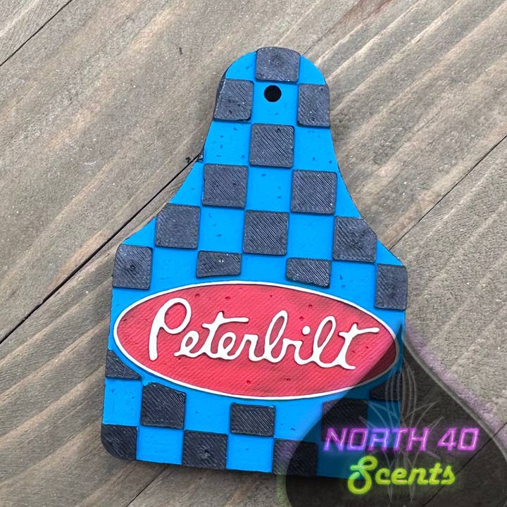 Geruite Peterbilt Oormerk Freshie *OP MAAT* voor wholesale door North 40 Scents LLC