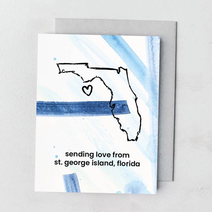 Carte peinte à la main de l'État de Floride (Personnalisez !) pour la vente par Beau Paper Co.