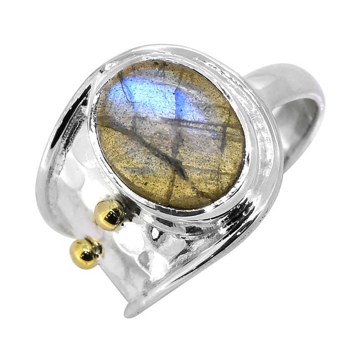 925 Sterling Silver Labradorite Gemstone Artisan Ring for wholesale by Tiramisu
