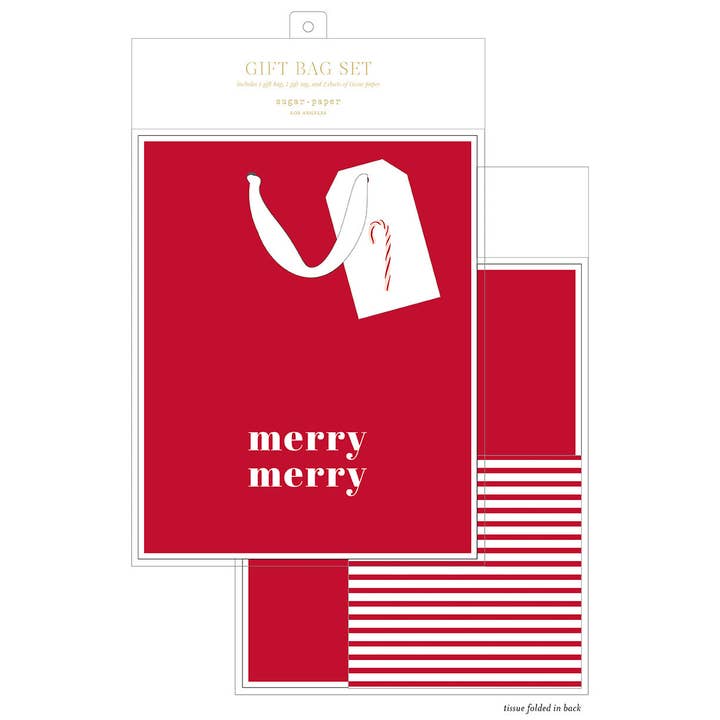 Sugar Paper – wholesale Gift bag set/pack – Gift Bag Set, Merry Merry2