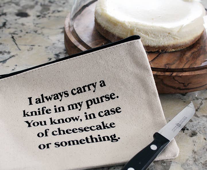 ellembee gift – wholesale Pouch – Women’s – I always carry a  Knife In Purse cheesecake Zipper Pouch1
