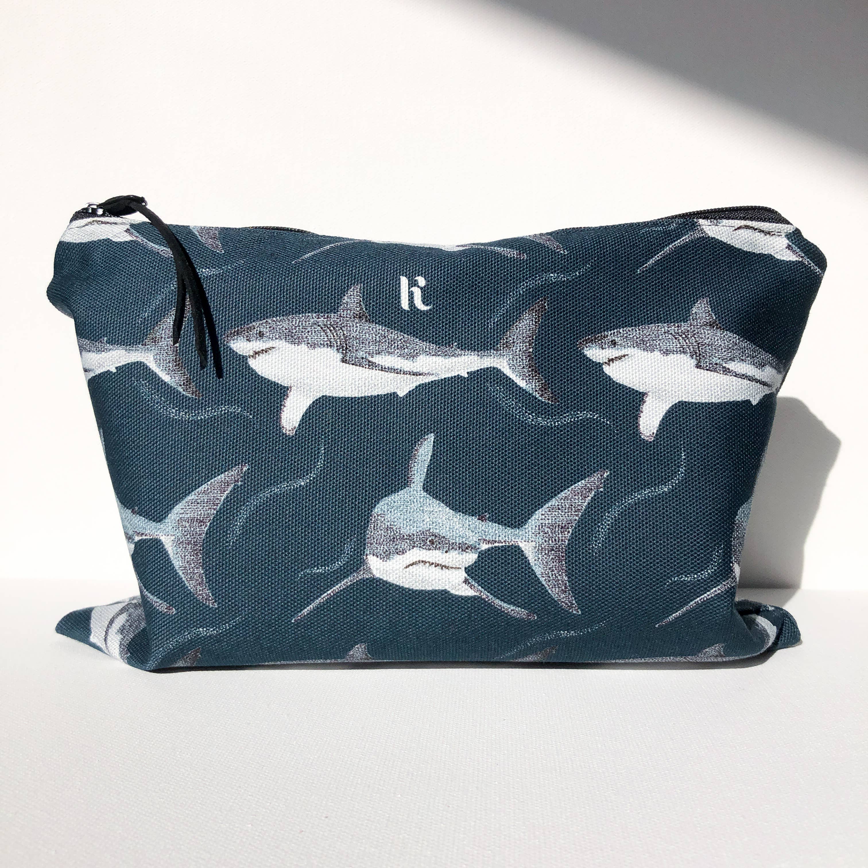 Kelsey Emblow Illustration - Wholesale Makeup/Cosmetic Bag - Shark Pouch Organic Cotton2